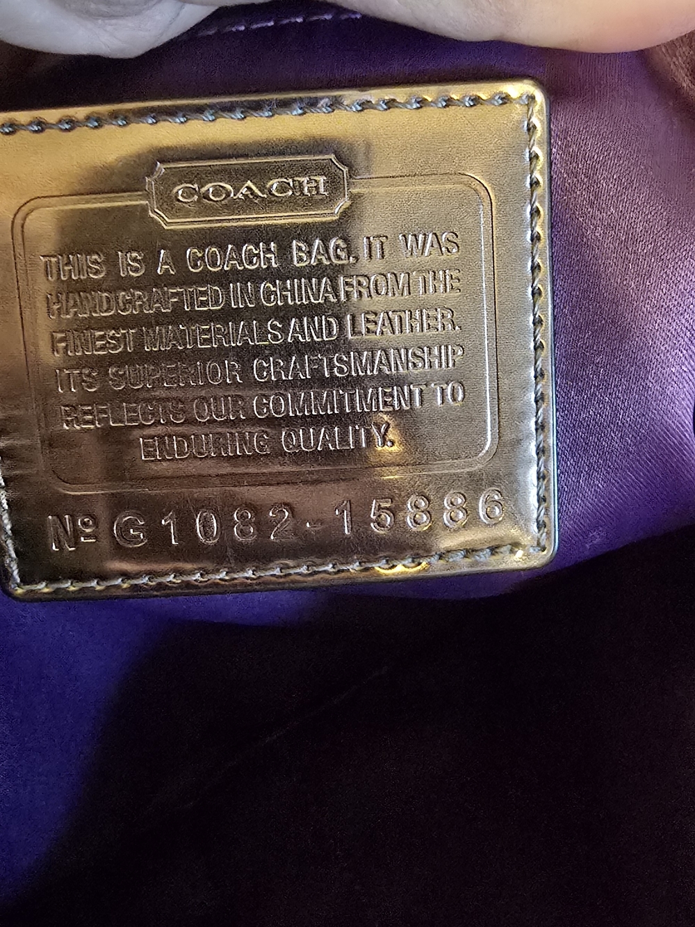 Coach Purple Plaid Poppy Tote with Pink Accents - Picture 7 of 8